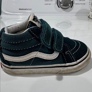 Vans Teal and White High-Top Sneakers